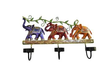 Iron elegance elephant candle wall art 1