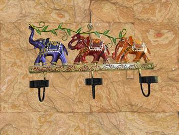 Iron elegance elephant candle wall art 2