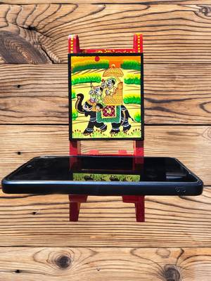 Wooden chair-style red mobile stand 2