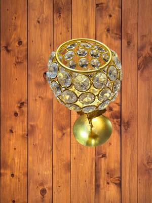 Crystal work metal tea light holder 2