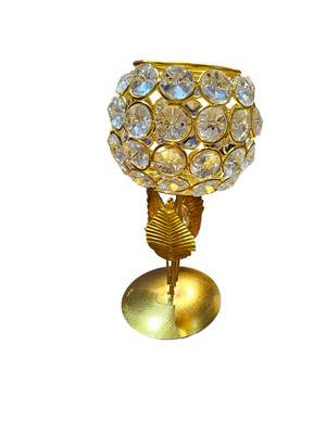 Crystal work metal tea light holder 3