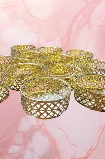 12 pcs metal tealight candle holder stands