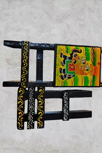 Wooden black painted handcrafted chair mobile stand for you