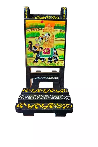 Wooden black painted handcrafted chair mobile stand for you