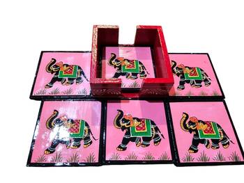 Emboss painting designer tea coaste set 1