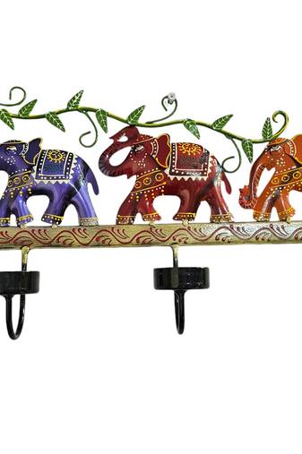 Iron elegance elephant candle wall art