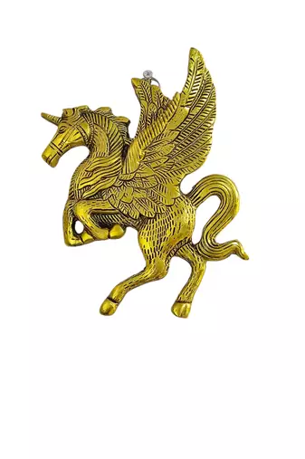 Elegant brass horse wall hanging