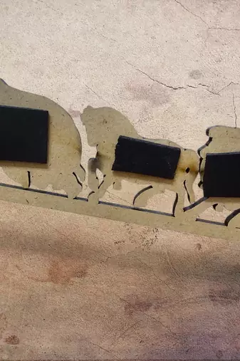 Wooden magnetic wall art for iron surfaces