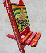Wooden chair-style red mobile stand