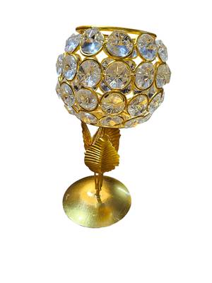 Crystal work metal tea light holder 1