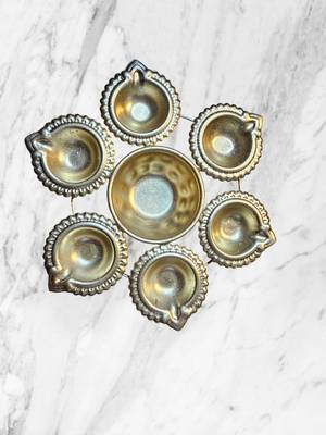 Golden metal diya urli for diwali pooja/ pooja 1