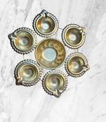 Golden metal diya urli for diwali pooja/ pooja