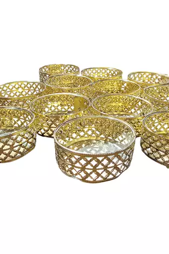 12 pcs metal tealight candle holder stands
