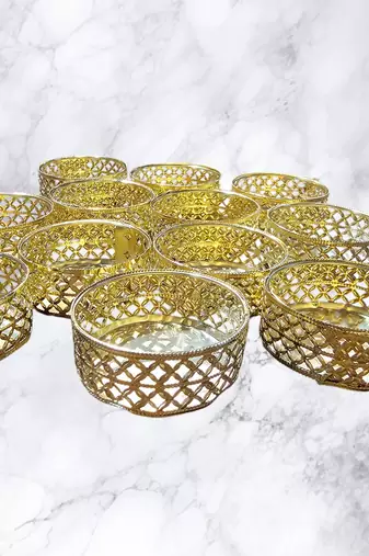 12 pcs metal tealight candle holder stands