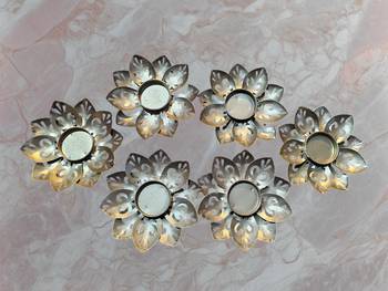 Iron jyot with leaves (set of 6) 2