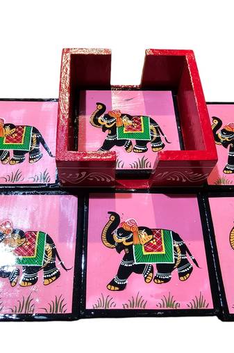 Emboss painting designer tea coaste set