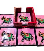 Emboss painting designer tea coaste set