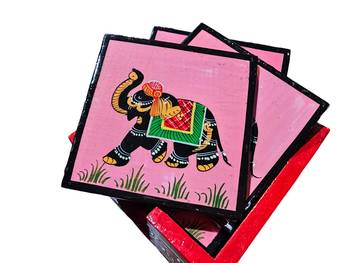 Emboss painting designer tea coaste set 2