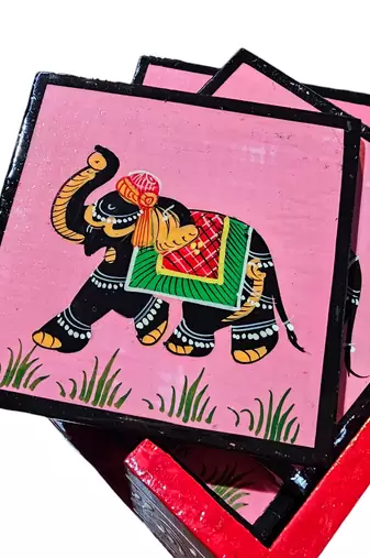 Emboss painting designer tea coaste set