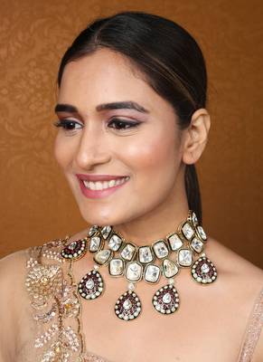 Kundan choker with jaipur jadau work bridal jewellery 2