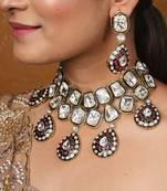 Kundan choker with jaipur jadau work bridal jewellery