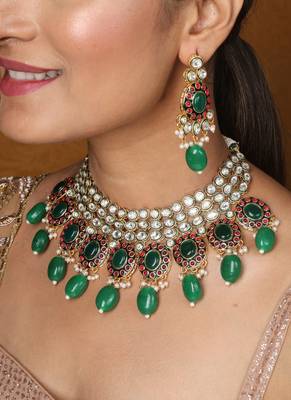 Kundan choker with jaipur jadau work     bridal jewellery 1