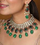 Kundan choker with jaipur jadau work     bridal jewellery