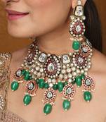 Kundan choker with jaipur jadau work     bridal jewellery