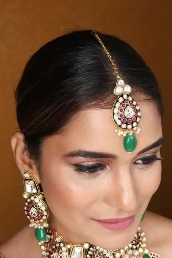Kundan choker with jaipur jadau work     bridal jewellery