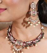 Hasli choker with meenakari work and kundan stones