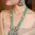 Mint green bead necklace with american stone studded elephant motif pendant