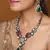 Jaipur jadau work necklace set with earrings and maang tikka in kundan stones