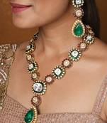 Jaipur jadau work necklace set with kundan stones