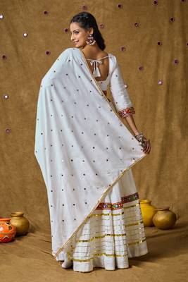 Salwar Studio White Garba Special Readymade Lehenga Choli with Dupatta 2