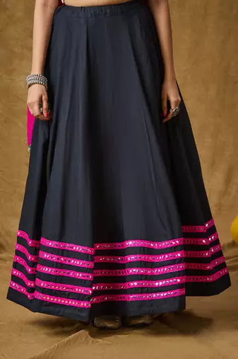Salwar studio black garba special readymade lehenga
