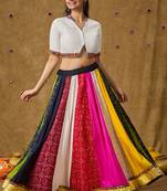 Multicolor Bandhani Lehenga Choli With Panelled Designs