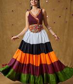 Salwar studio multicolour garba special readymade lehenga