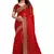 Red embroidered art silk saree with blouse
