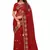 Red embroidered net saree with blouse
