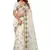 Off white embroidered net saree with blouse