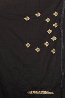 Black embroidered net saree with blouse 4