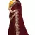 Maroon embroidered satin saree with blouse
