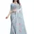 Grey embroidered georgette saree with blouse
