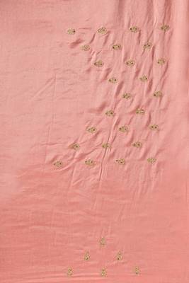 Peach embroidered art silk saree with blouse 3