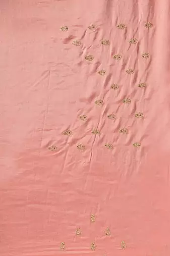 Peach embroidered art silk saree with blouse