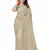 Beige embroidered net saree with blouse
