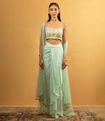 Ice blue dhoti set