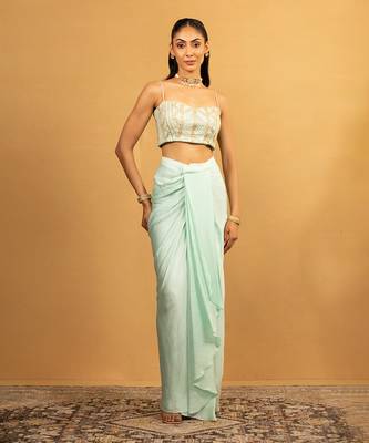 Ice blue dhoti set 2