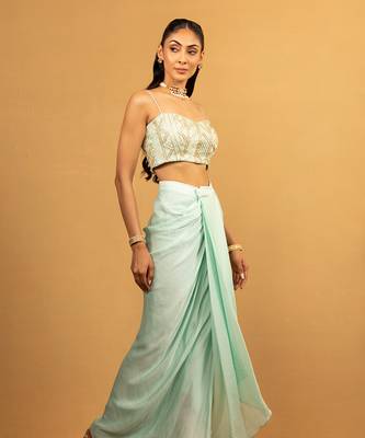 Ice blue dhoti set 3