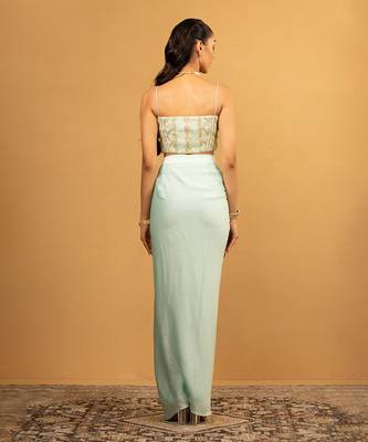 Ice blue dhoti set 4